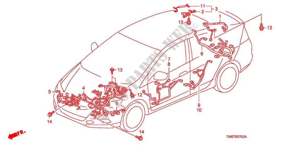 BARDATURA FILO(LH)(2) per Honda INSIGHT ELEGANCE 5 Porte pieno automatica 2011
