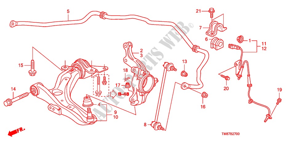 BRACCIO INFERIORE ANT. per Honda INSIGHT COMFORT 5 Porte pieno automatica 2011