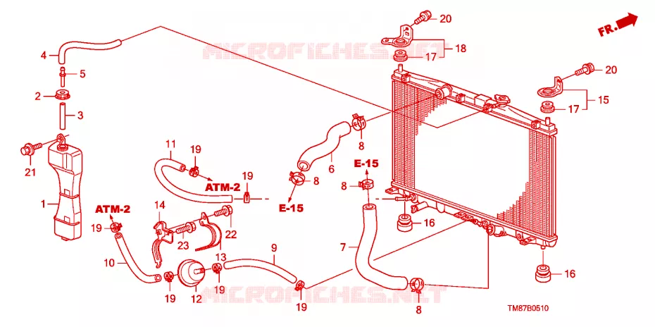 TUBO RADIATORE/SERBATOIO DI RISERVA Honda  INSIGHT 2010 ES pieno automatica 