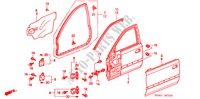 PANNELLI PORTIERE ANT. per Honda CIVIC LXI 4 Porte 5 velocità manuale 2000