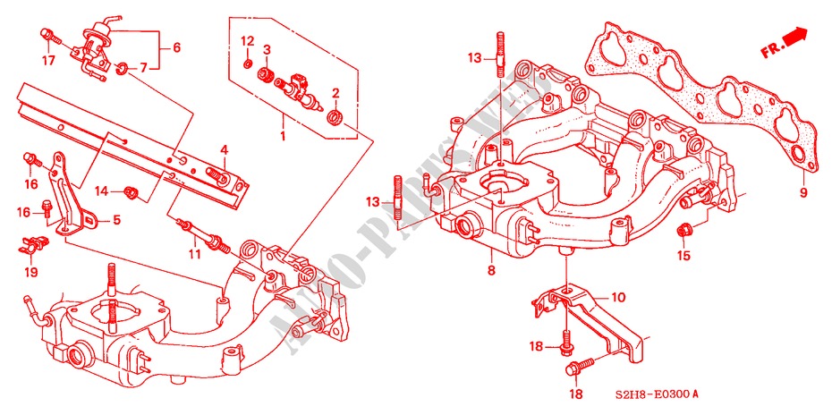 MOLTEPLICE ASPIRAZIONE (SOHC) per Honda HR-V 4WD 5 Porte 5 velocità manuale 2000