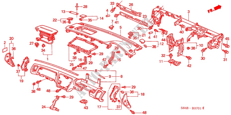PANNELLO STRUMENTI(RH) per Honda ACCORD 2.3VTI 4 Porte 5 velocità manuale 2001