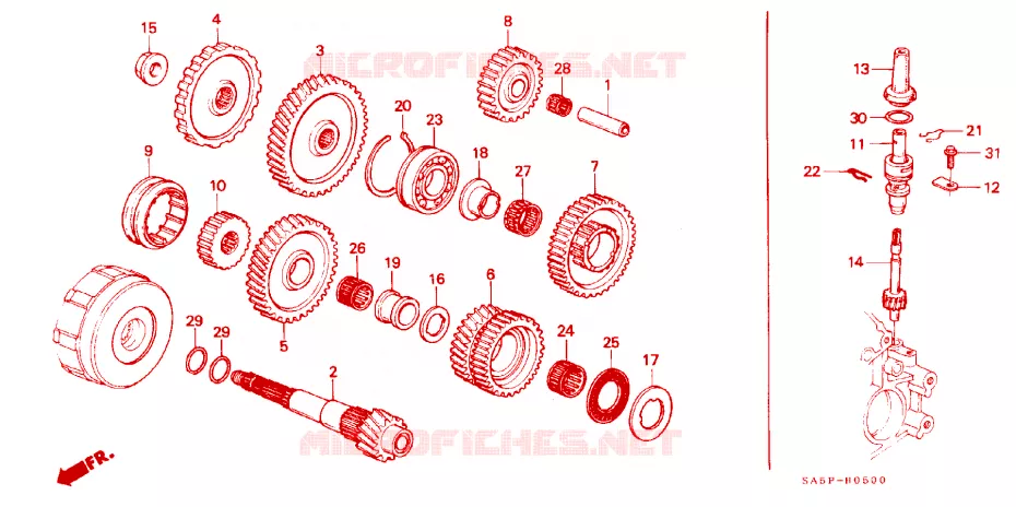 ALBERO SECONDARIO Honda  ACCORD 1982 GL 3 velocità automatico 