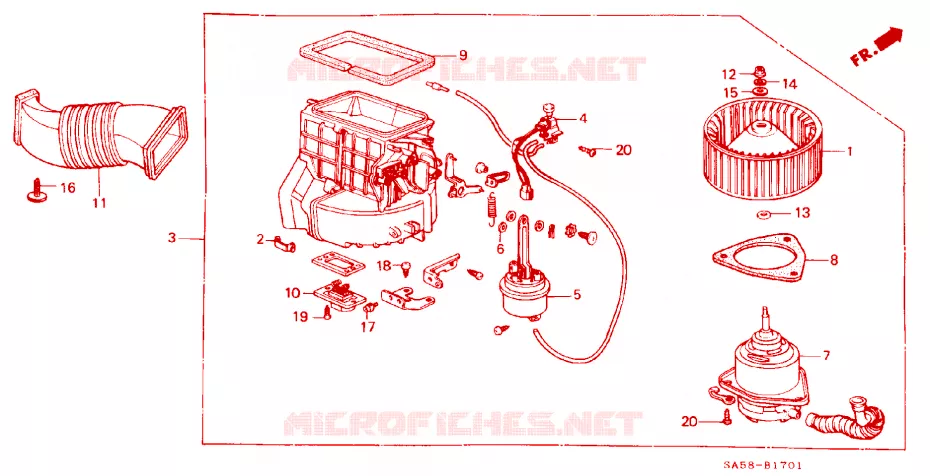 SOFFIATORE RISCALDATORE Honda  ACCORD 1984 EX 4 velocità automatico 