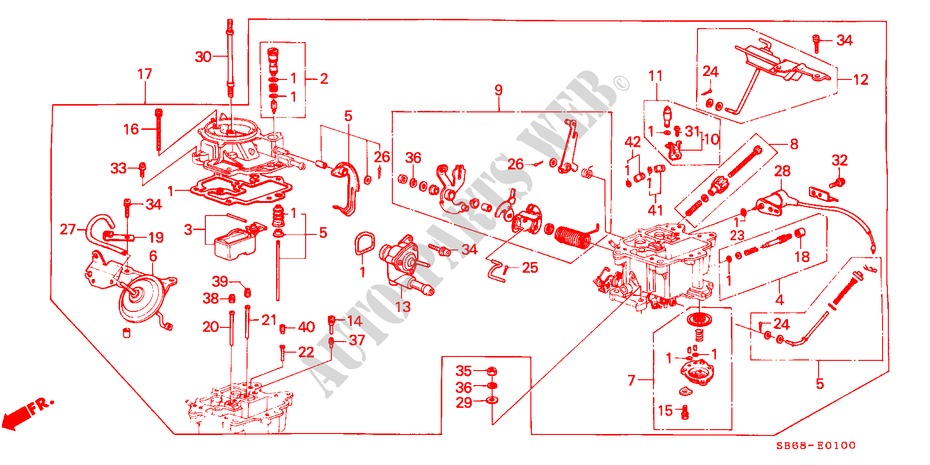 CARBURATORE per Honda CIVIC SHUTTLE DX 5 Porte 5 velocità manuale 1985