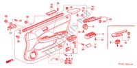 FODERAMENTO PORTIERA ANT.(RH) per Honda ACCORD 3.0 SIR 4 Porte 5 velocità automatico 2003