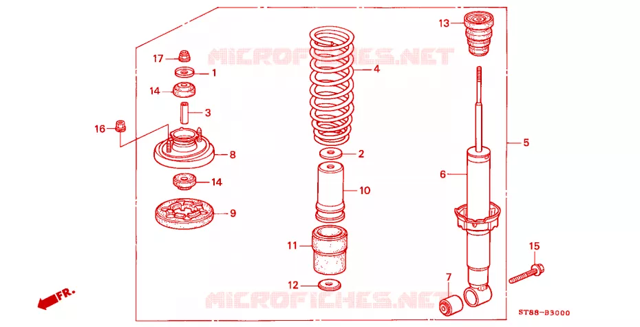 ASSORBITORE SCOSSE POST. Honda  INTEGRA 1994 GS-R 4 velocità automatico 