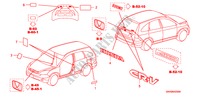 EMBLEME/ETICHETTE CAUZIONE per Honda CR-V 4WD 5 Porte 5 velocità automatico 2009