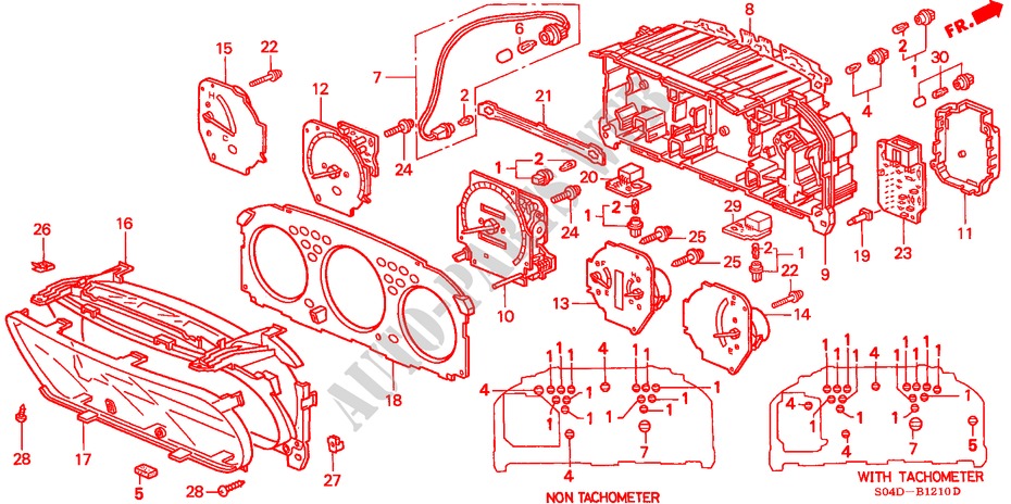 INDICATORE COMBINAZIONE COMPONENTI(NS) per Honda BALLADE 160I VTEC 4 Porte 5 velocità manuale 1998