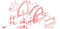 PANNELLI PORTIERE ANT. per Honda CIVIC EXI-S 4 Porte 4 velocità automatico 2000