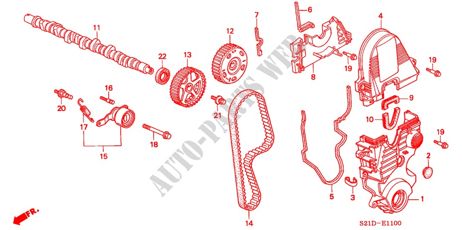 ALBERO A CAMME/CINGHIA SINCRONIZZAZIONE(1) per Honda CIVIC 1.4IS 4 Porte 4 velocità automatico 2000