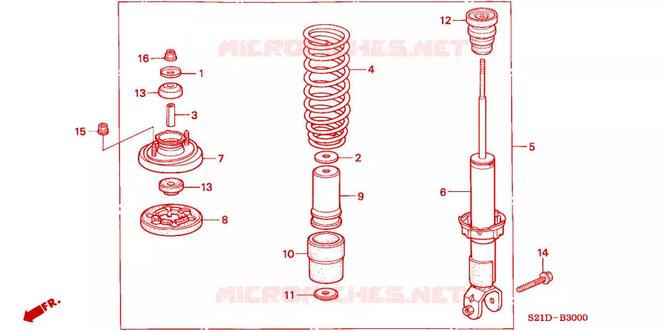 ASSORBITORE SCOSSE POST. Honda  CIVIC 2000 VTI 4 velocità automatico 