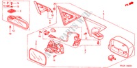 SPECCHIETTO(TIRO FUORI) (COMANDO REMOTO ELETTRICO) per Honda CIVIC 1.6LS 4 Porte 5 velocità manuale 2001