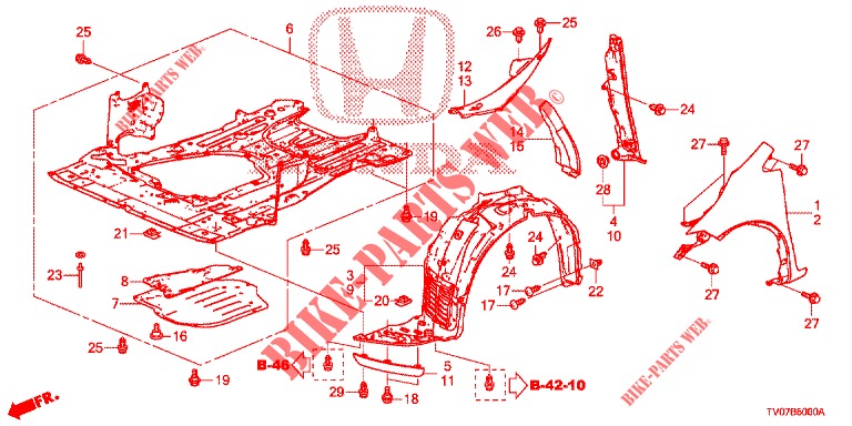 PARAFANGHI ANTERIORI  per Honda CIVIC 1.4 EXECUTIVE 5 Porte 6 velocità manuale 2012