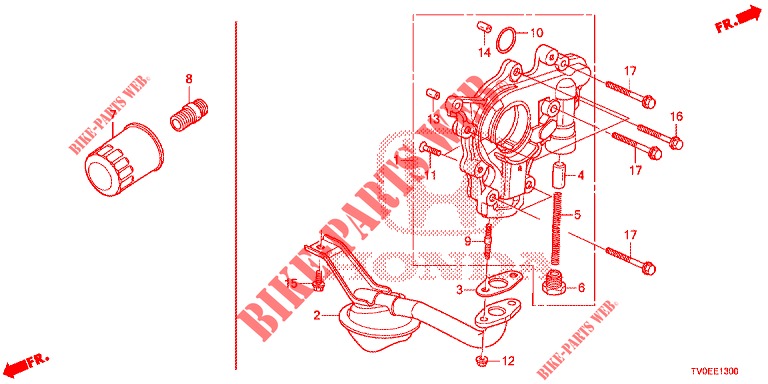 POMPA OLIO (1.4L) per Honda CIVIC 1.4 EXECUTIVE TUNER LESS 5 Porte 6 velocità manuale 2014