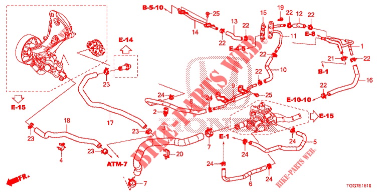 TUBO ACQUA/CONDOTTO RISCALDATORE (1,0 L) per Honda CIVIC 1.0 EXECUTIVE NAVI 5 Porte 6 velocità manuale 2017