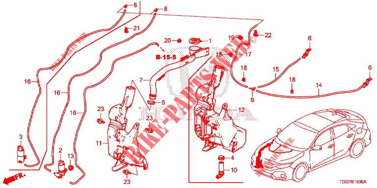 LAVATORE PARAVENTO ANT. (AVANT) per Honda CIVIC 1.0 EXCLUSIVE NAVI 5 Porte 6 velocità manuale 2017