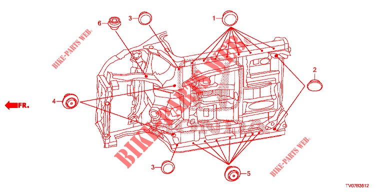 ANELLO DI TENUTA (INFERIEUR) per Honda NSX 3.5 FIF 2 Porte DCT 2019