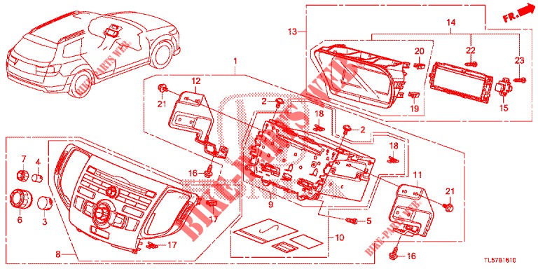 UNITA' AUDIO  per Honda ACCORD TOURER 2.4 S 5 Porte 6 velocità manuale 2014