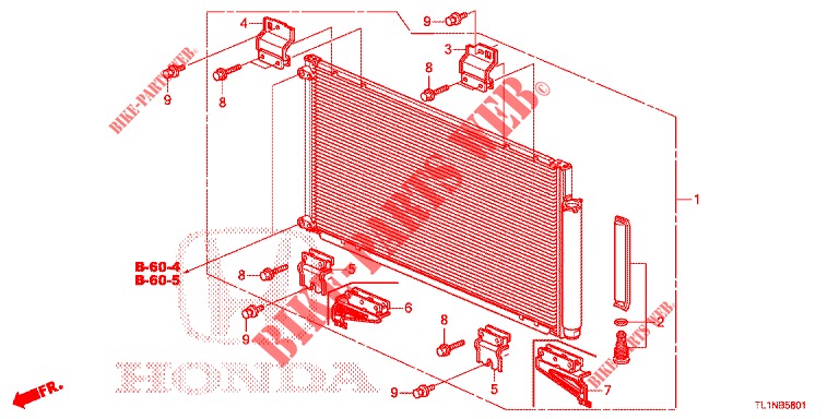 ARIA CONDIZIONATA (CONDENSATEUR) (DIESEL) per Honda ACCORD DIESEL 2.2 LUXURY 4 Porte 5 velocità automatico 2014