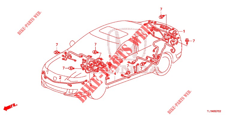 BARDATURA FILO (2) (LH) per Honda ACCORD DIESEL 2.2 LUXURY 4 Porte 5 velocità automatico 2014