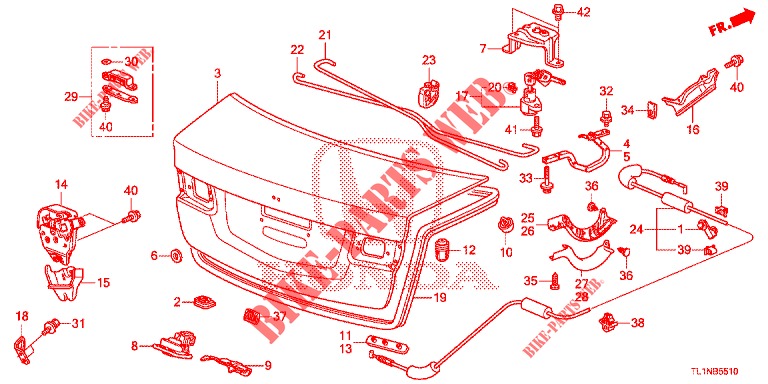 COPERCHIO BAULE(4D)  per Honda ACCORD DIESEL 2.2 LUXURY 4 Porte 5 velocità automatico 2014