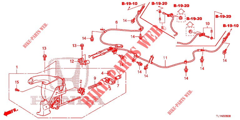 FRENO DI PARCHEGGIO (LH) per Honda ACCORD DIESEL 2.2 LUXURY 4 Porte 5 velocità automatico 2014