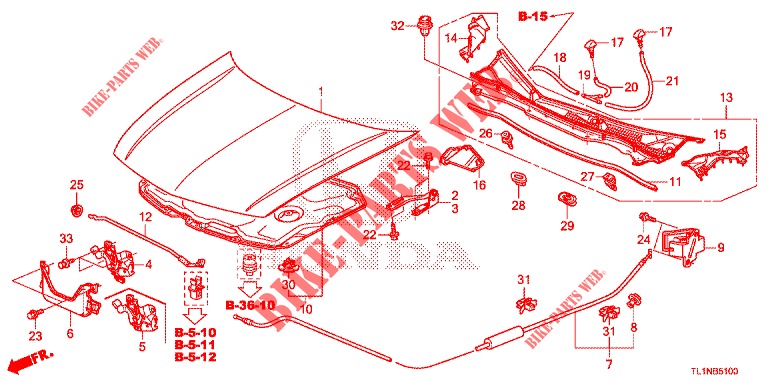 MANTICE (LH) per Honda ACCORD DIESEL 2.2 LUXURY 4 Porte 5 velocità automatico 2014