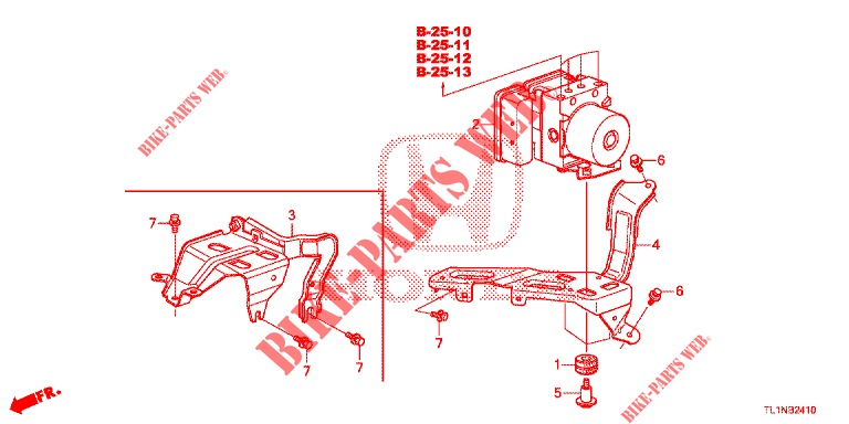 MODULATORE VSA(RH)('00 )  per Honda ACCORD DIESEL 2.2 LUXURY 4 Porte 5 velocità automatico 2014