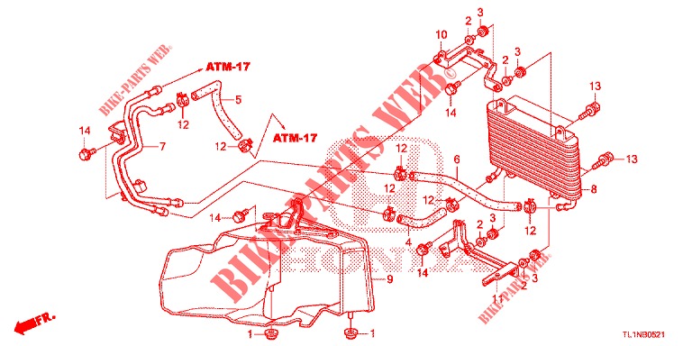 RINFRESCATORE A.T.F. (DIESEL) per Honda ACCORD DIESEL 2.2 LUXURY 4 Porte 5 velocità automatico 2014