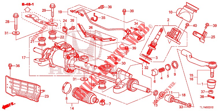 SCATOLA INGRANAGGIO P.S. (EPS) (DIESEL) (LH) per Honda ACCORD DIESEL 2.2 LUXURY 4 Porte 5 velocità automatico 2014
