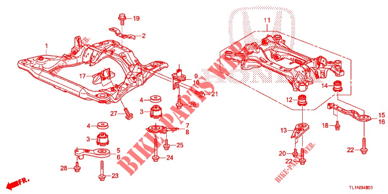 TELAIO SERVO FRONTE/TRAVE POSTERIORE (DIESEL) per Honda ACCORD DIESEL 2.2 LUXURY 4 Porte 5 velocità automatico 2014
