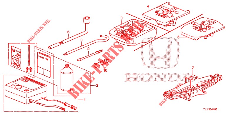 UTENSILI/CRICCO  per Honda ACCORD DIESEL 2.2 LUXURY 4 Porte 5 velocità automatico 2014