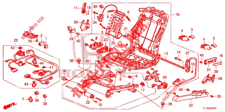COMP. SEDILE ANT. (G.) (SIEGE ENTIEREMENT MOTORISE) (2) per Honda ACCORD 2.4 EXCLUSIVE 4 Porte 5 velocità automatico 2014