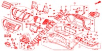 ABBELLIMENTO STRUMENTI (COTE DE PASSAGER) (LH) per Honda ACCORD DIESEL 2.2 COMFORT 4 Porte 6 velocità manuale 2015