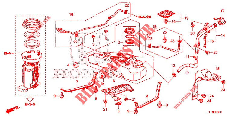 SERBATOIO COMBUSTIBILE  per Honda ACCORD 2.4 S 4 Porte 5 velocità automatico 2015