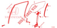 VETRO PORTIERA POSTERIORE/REGOLATORE PORTIERA  per Honda CIVIC DIESEL 1.6 TOP 4 Porte 6 velocità manuale 2018