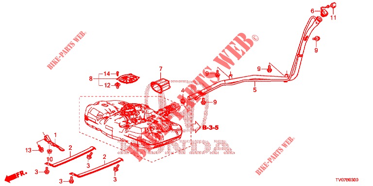 CONDOTTO RIEMPITORE COMBUSTIBILE  per Honda CIVIC 1.8 S 5 Porte 6 velocità manuale 2012