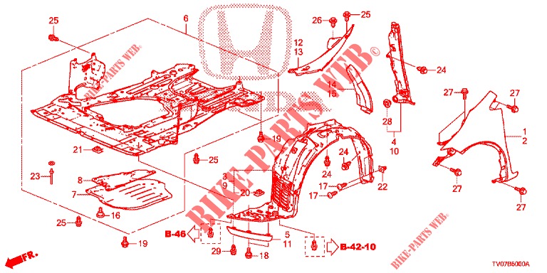 PARAFANGHI ANTERIORI  per Honda CIVIC DIESEL 2.2 EXCLUSIVE 5 Porte 6 velocità manuale 2012