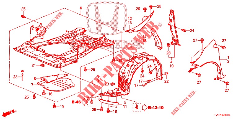 PARAFANGHI ANTERIORI  per Honda CIVIC DIESEL 2.2 S 5 Porte 6 velocità manuale 2012