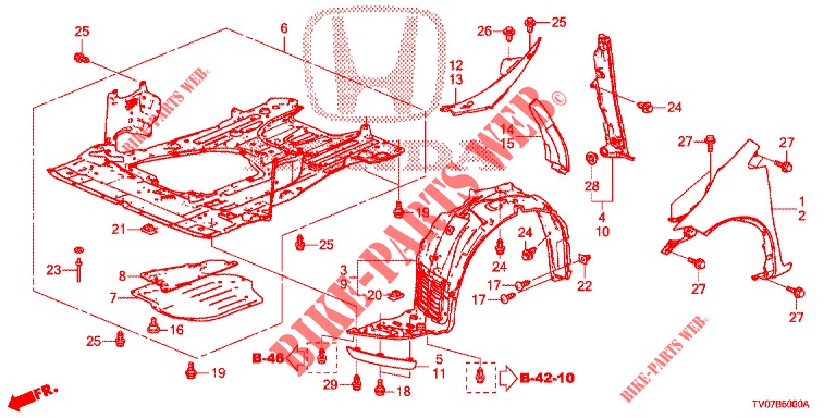 PARAFANGHI ANTERIORI  per Honda CIVIC DIESEL 2.2 EXECUTIVE 5 Porte 6 velocità manuale 2012