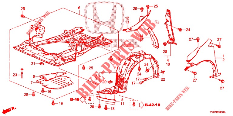PARAFANGHI ANTERIORI  per Honda CIVIC 1.8 COMFORT 5 Porte 6 velocità manuale 2013