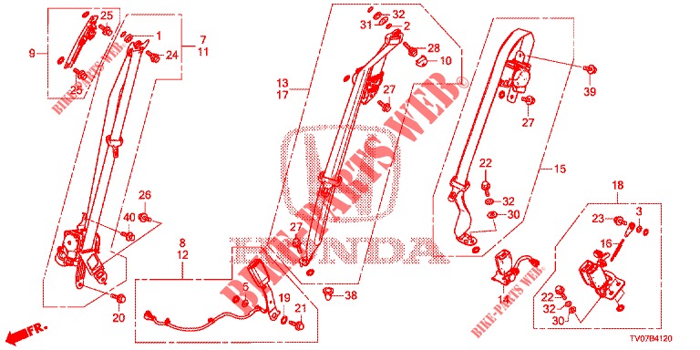 SEDILE ANTERIORE/CINTURE DI SICUREZZA  per Honda CIVIC 1.8 EXECUTIVE 5 Porte 6 velocità manuale 2013