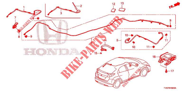 ANTENNA/ALTOPARLANTE (LH) per Honda CIVIC 1.8 S 5 Porte 6 velocità manuale 2013