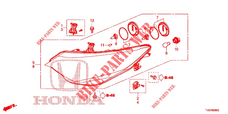 FANALE  per Honda CIVIC 1.8 S 5 Porte 6 velocità manuale 2013