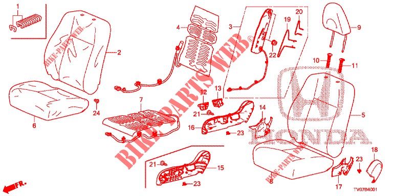 SEDILE ANTERIORE/CINTURE DI SICUREZZA (D.) (LH) per Honda CIVIC DIESEL 2.2 EXECUTIVE 5 Porte 6 velocità manuale 2013