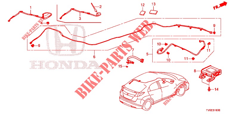 ANTENNA/ALTOPARLANTE (LH) per Honda CIVIC 1.8 EXECUTIVE 5 Porte 5 velocità automatico 2014