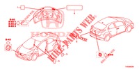 EMBLEME/ETICHETTE CAUZIONE  per Honda CIVIC DIESEL 1.6 EXECUTIVE AUDIOLESS 5 Porte 6 velocità manuale 2015