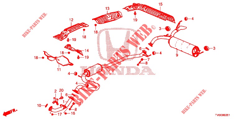 CONDOTTO SCARICO/SILENZIATORE (1.8L) per Honda CIVIC 1.8 EXECUTIVE 5 Porte 5 velocità automatico 2015