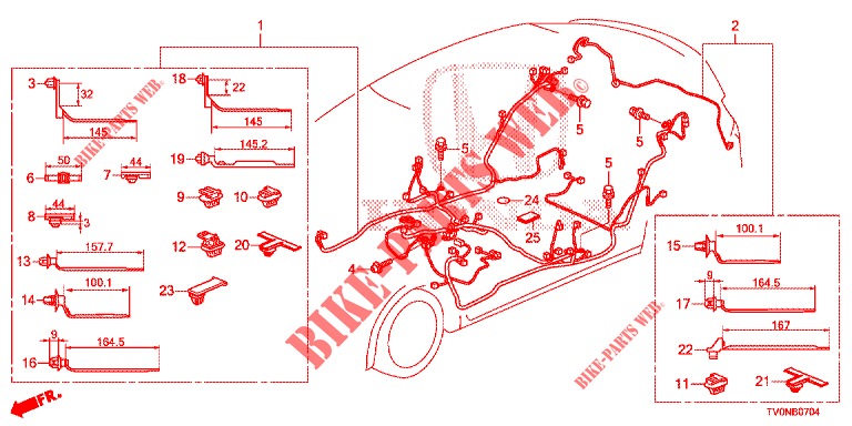 BARDATURA FILO (3) (LH) per Honda CIVIC 1.4 COMFORT 5 Porte 6 velocità manuale 2016